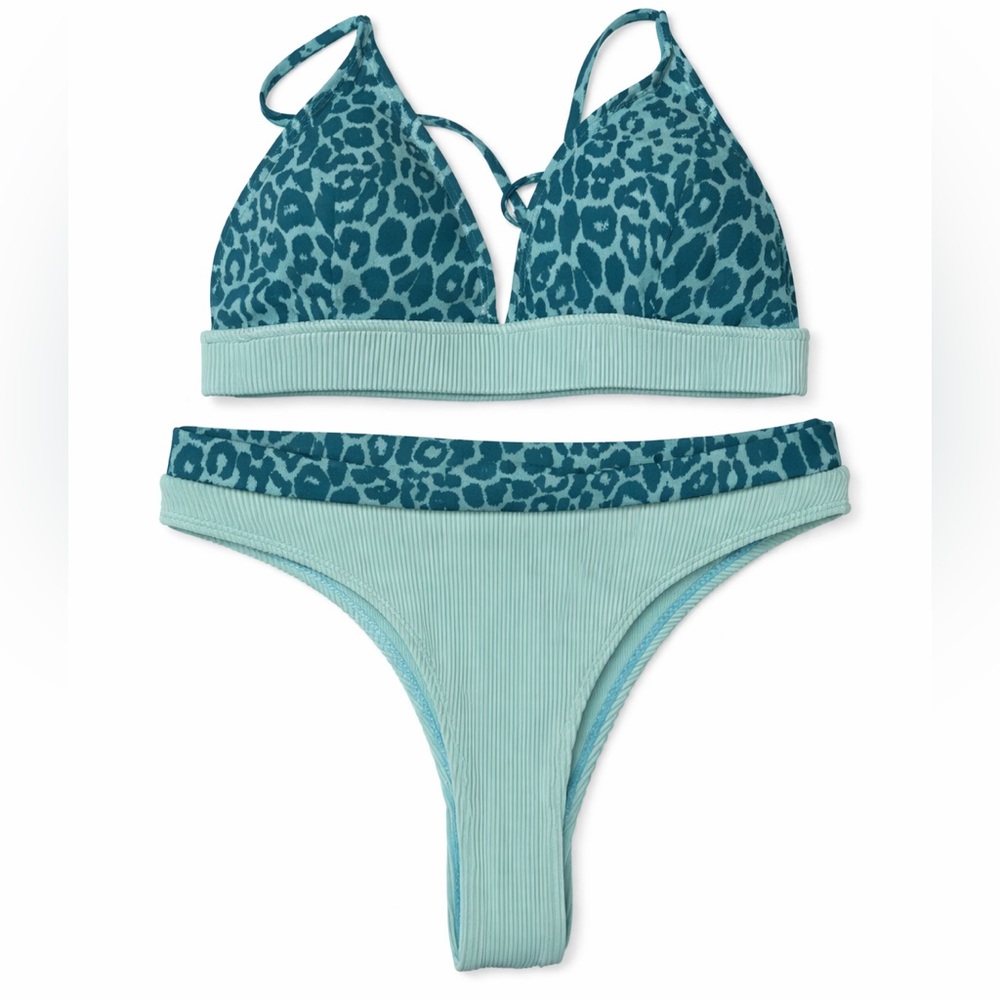 Amazon Blue Leopard Bikini Set